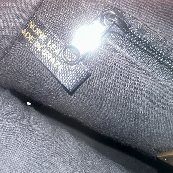 Vintage CEM Black Woven Leather Crossbody Bag Made in Brazil Braided Strap C E M - Picture 6 of 11